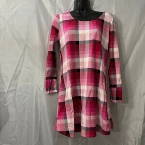 Soma Pink Plaid Long Sleeve Sleep Shirt Size Medium